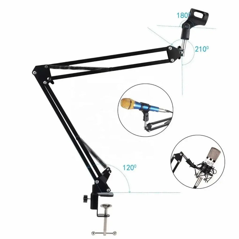 Suporte de Mesa com Braço Articulado para Celulares e Microfones