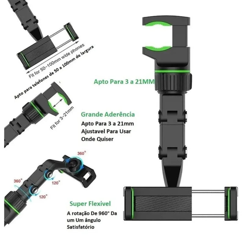 Suporte universal para GPS e celular em automóvel