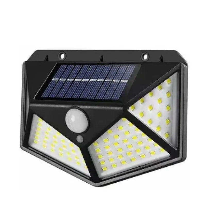 Luminária Solar Parede 100 Led Sensor Recarregável Com 3 Funções